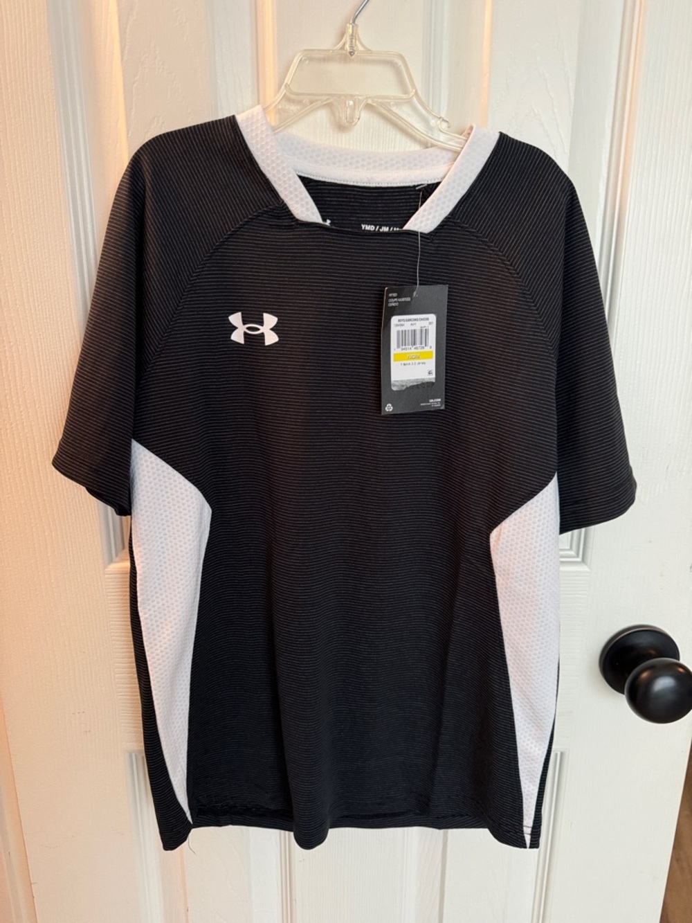 Under Armour Black and White Boy’s Athletic Short Sleeve Shirt